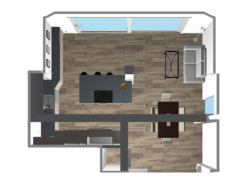 Family Kitchen and Dining Room Render - Kitchen and Bathroom Place - Twyford Berkshire